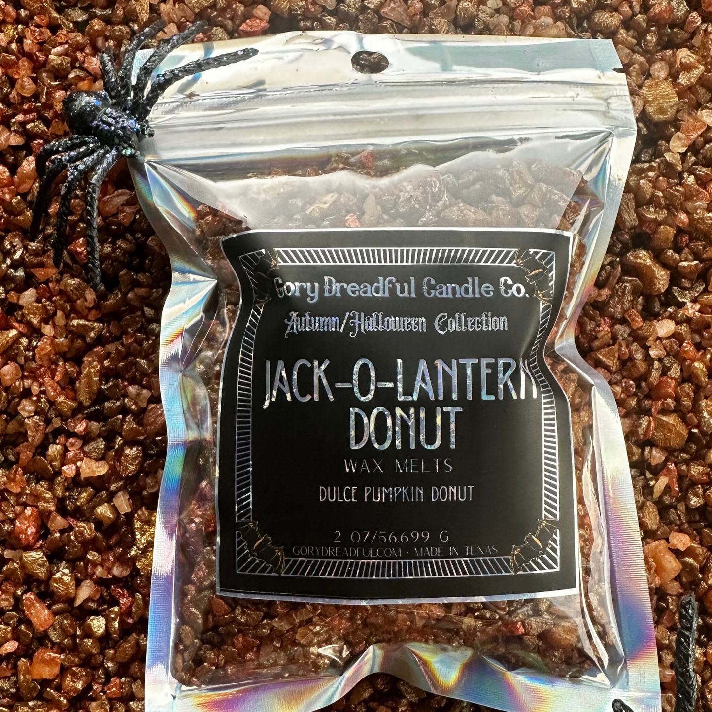 Jack-O-Lantern Donut Sizzling Room Salt Crystal Potpourri: Dulce Pumpkin Donut Scent