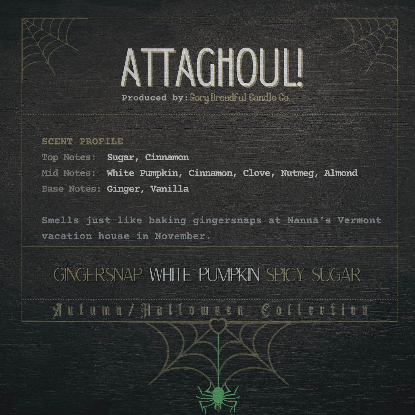 Attaghoul! Sizzling Room Salt Crystal Potpourri: Gingersnap White Pumpkin Spicy Sugar Scent