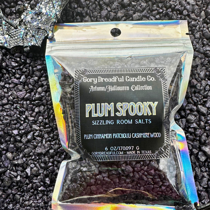 Plum Spooky Sizzling Room Salt Crystal Potpourri: Plum Cinnamon Patchouli Leaf Cashmere Woods Scent