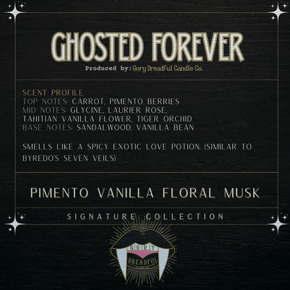 Ghosted Forever Signature Luxury Wickless Candle:  Pimento Vanilla Floral Musk