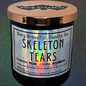 Skeleton Tears Crackling Wooden Wick Candle: Pumpkin Pear Cassia Bourbon Scent