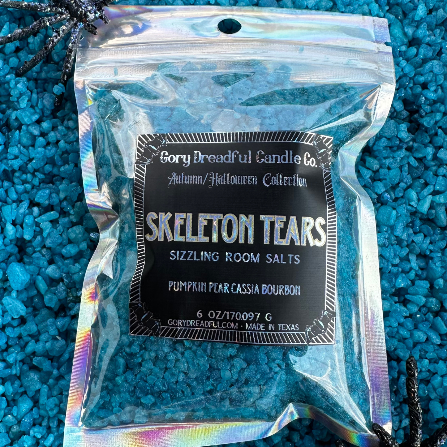 Skeleton Tears Sizzling Room Salt Crystal Potpourri: Pumpkin Pear Cassia Bourbon Scent