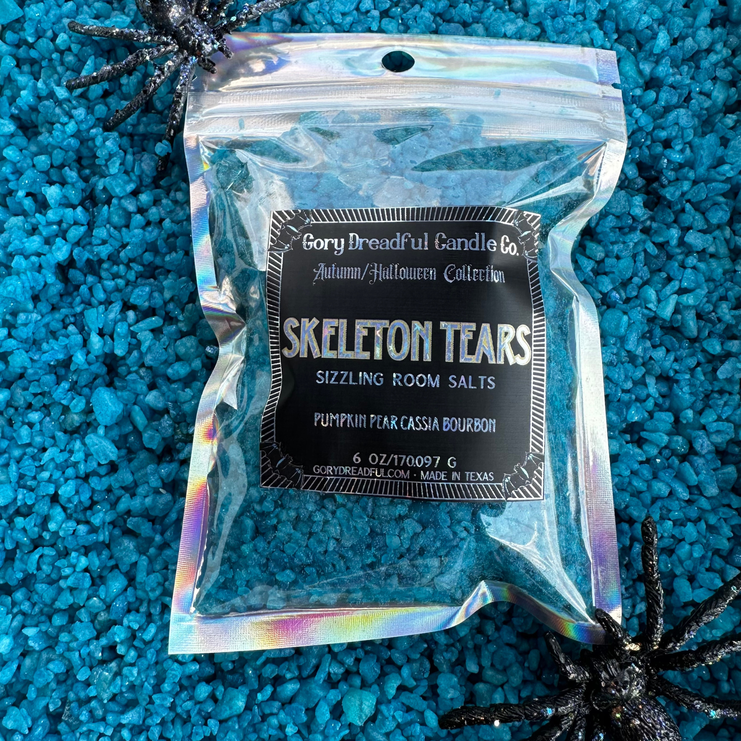 Skeleton Tears Sizzling Room Salt Crystal Potpourri: Pumpkin Pear Cassia Bourbon Scent