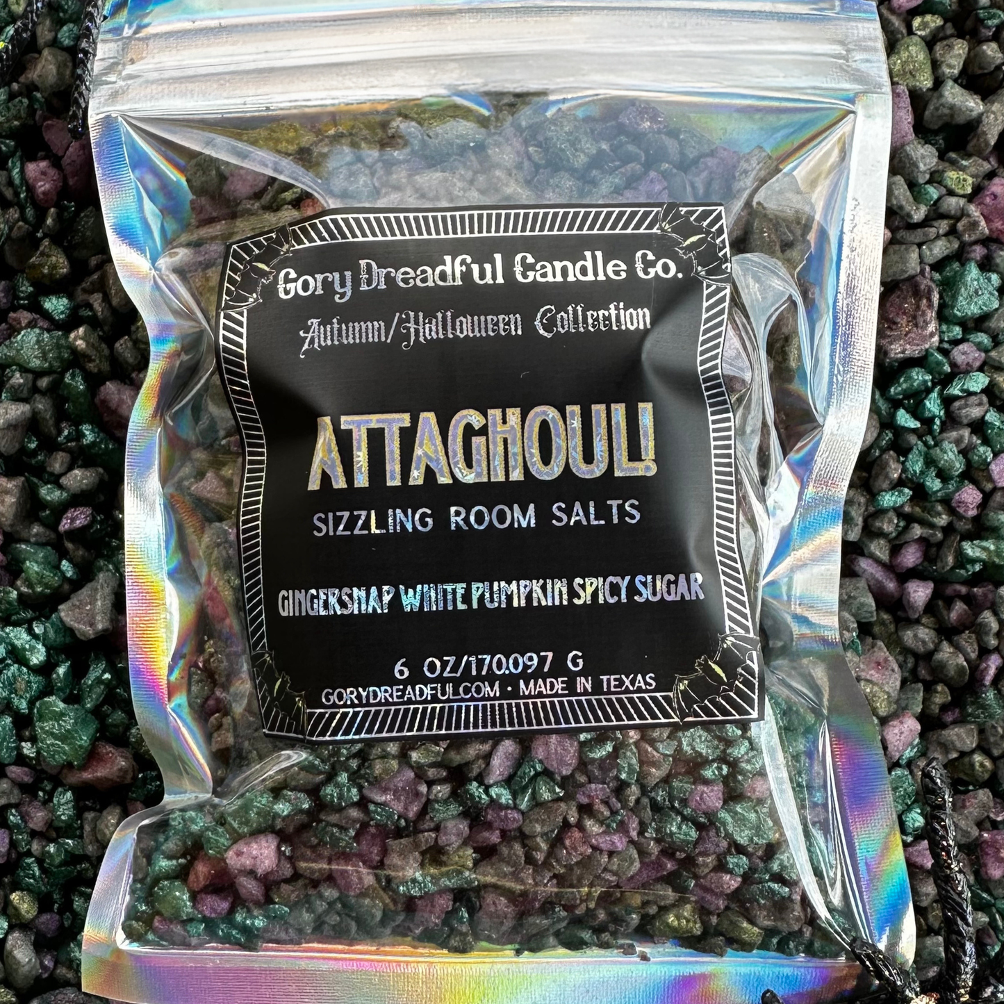 Attaghoul! Sizzling Room Salt Crystal Potpourri: Gingersnap White Pumpkin Spicy Sugar Scent