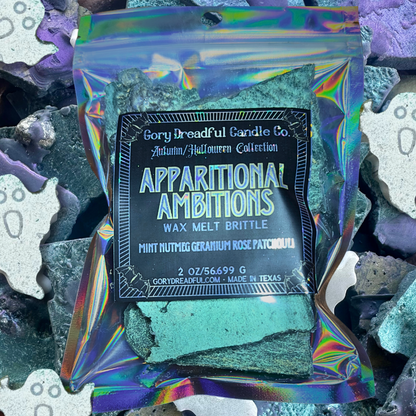 Apparitional Ambitions Wax Melt Brittle: Mint Nutmeg Geranium Rose Patchouli Scent