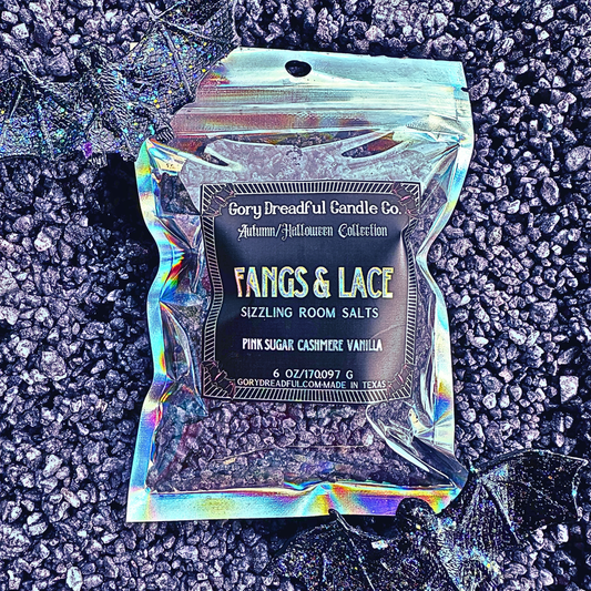 Fangs & Lace Sizzling Room Salt Crystal Potpourri: Cashmere Pink Sugar Scent