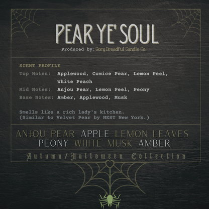 Pear Ye' Soul Sizzling Room Salt Crystal Potpourri: Anjou Pear Apple Lemon Leaves Peony White Musk Amber Scent