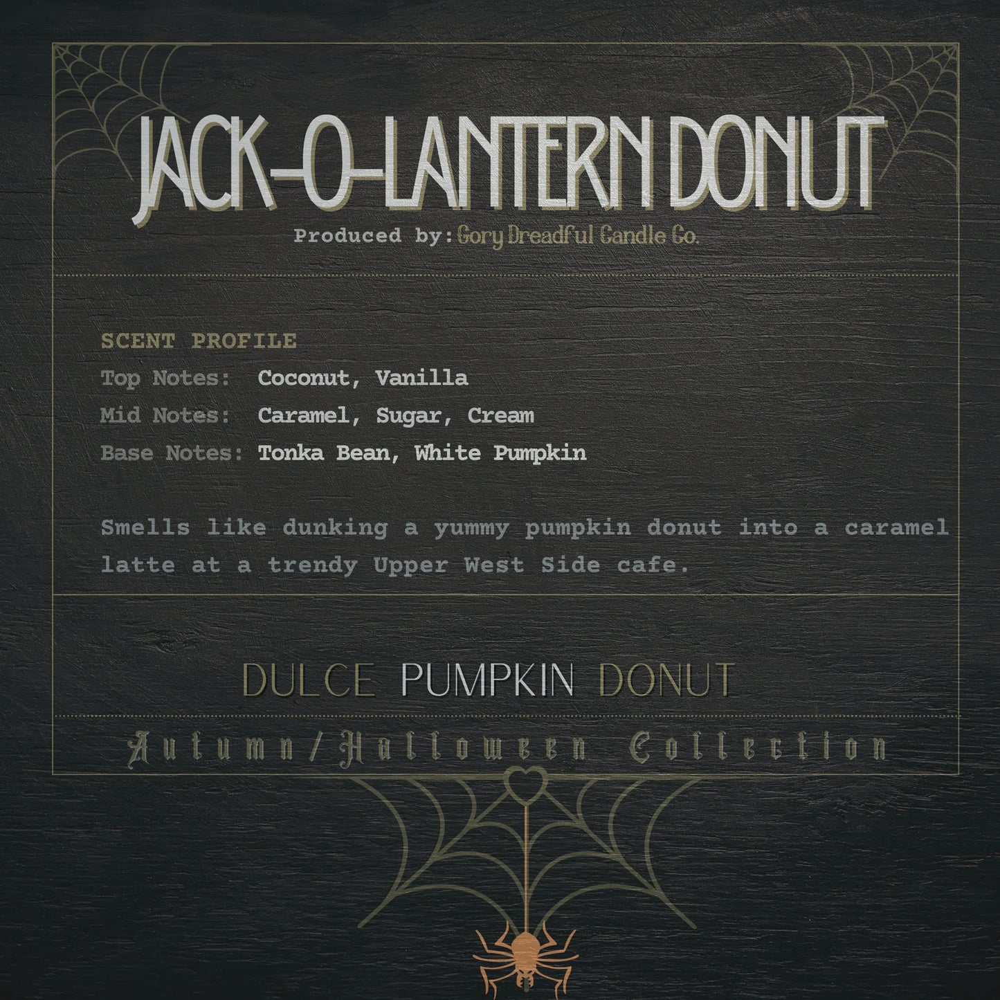 Jack-O-Lantern Donut Wickless Candle: Dulce Pumpkin Donut Scent