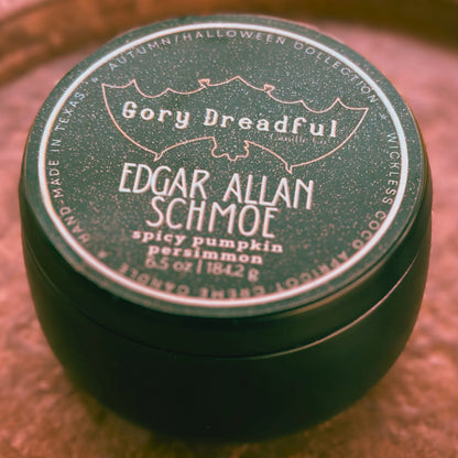 Edgar Allan Schmoe Wickless Candle: Spicy Pumpkin Persimmon Scent