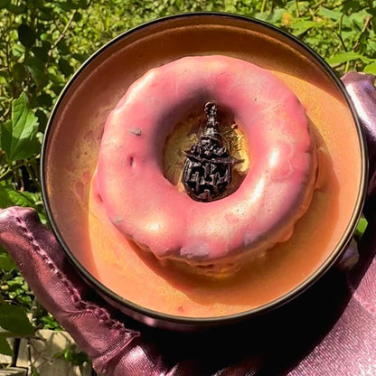 Jack-O-Lantern Donut Wickless Candle: Dulce Pumpkin Donut Scent