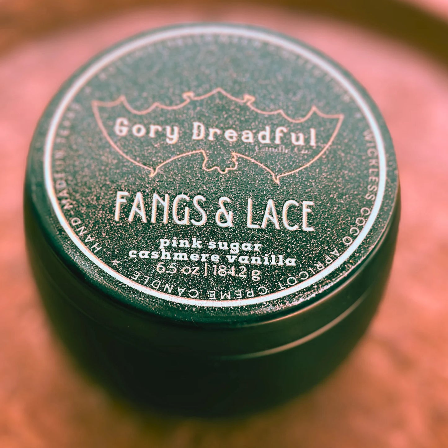 Fangs & Lace Wickless Candle: Cashmere Pink Sugar Scent