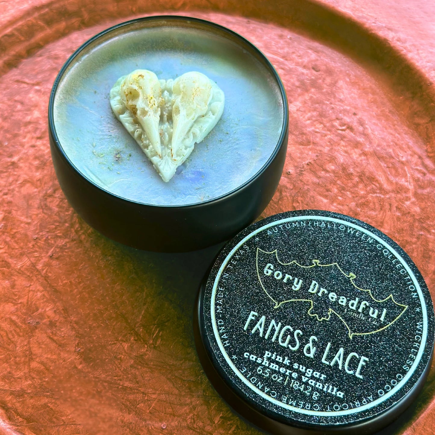 Fangs & Lace Wickless Candle: Cashmere Pink Sugar Scent