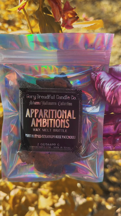 Apparitional Ambitions Wax Melt Brittle: Mint Nutmeg Geranium Rose Patchouli Scent