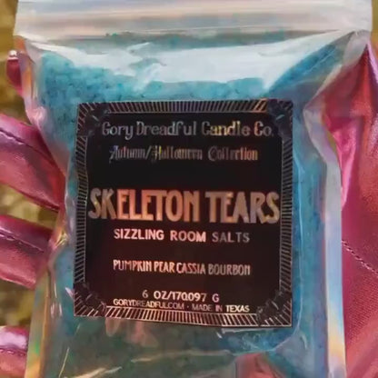 Skeleton Tears Sizzling Room Salt Crystal Potpourri: Pumpkin Pear Cassia Bourbon Scent