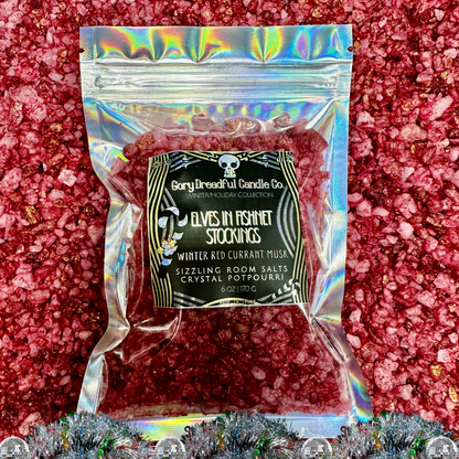 Elves in Fishnet Stockings Sizzling Room Salt Crystal Potpourri: Winter Red Currant Musk