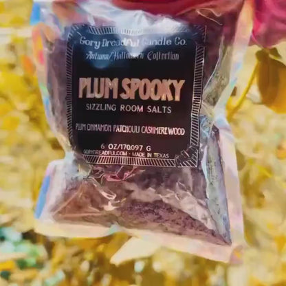 Plum Spooky Sizzling Room Salt Crystal Potpourri: Plum Cinnamon Patchouli Leaf Cashmere Woods Scent